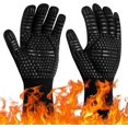 thumbnail image 1 of Guantes para Asar al Aire Libre (Negro), Guantes para Horno Resistentes al Calor hasta 800 °C, Guantes de Cocina Antideslizantes, Guantes para Asar/Horno/Aire/Calentar/Soldar/Hornear, 1 of 5