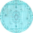 thumbnail image 1 of Ahgly Company Indoor Round Abstract Light Blue Contemporary Area Rugs, 8' Round, 1 of 4