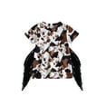 thumbnail image 1 of Faithtur Robe Western pour Bébé Fille, Manches Courtes Col Rond Imprimé Cheval/vache Robe T-Shirt, 1 of 8