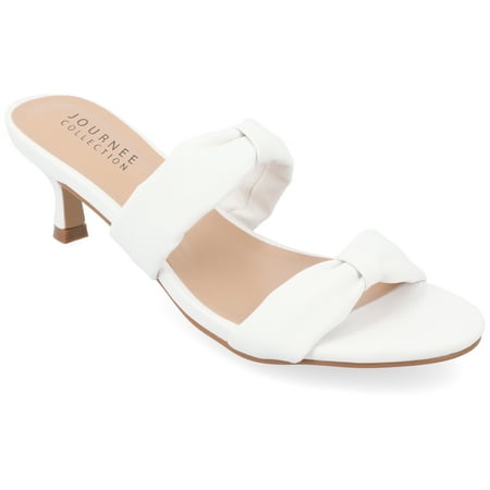 

Journee Collection Womens Dyllan Kitten Heel Slip On Open Toe Pumps