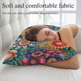 thumbnail image 5 of Boho Teal Flower Throw Pillow Covers, Spring Bohemia Chic Red Yellow Floral Soft Breathable Pillow Cases with Invisible Zipper for Sleeping, Toddler Pillowcases for Couch Bed Sofa Chair 12x20 Inches, 5 of 9