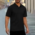 thumbnail image 2 of Xunlbb Men's Shirts Mens Dress Shirts Men Casual Turndown Solid Pullover Fitness Sports Short Sleeves T Shirt Blouse Gift for Him, S-2XL, 2 of 9