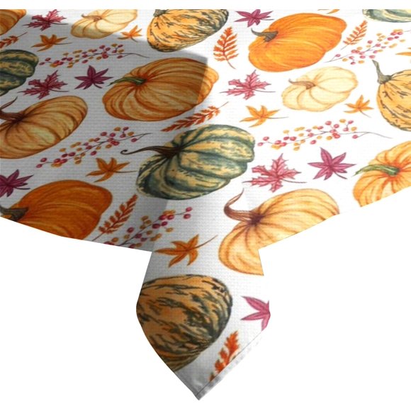 Nappe d'Automne, Nappes de l'Action de Grâce pour Tables Rectangulaires Adaptées à la Décoration de Ferme. Nappe Citrouille pour Fête. comme Cadeau pour Vos Amis et Célébrez la Fête de la Récolte 60x102 Pouces.