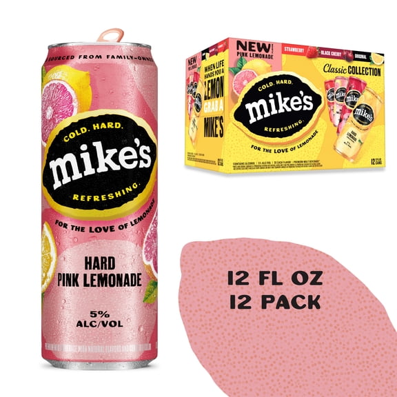 Mike's Hard Lemonade Variety Pack, 12 Pack, 12 fl oz Cans, 5% ABV