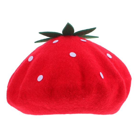 TOYMYTOY Fruit Hat For Women Round Red Wool Blend 1 Pcs
