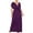 Purple, variant on ChaoHeng Ladies Dresses on Summer Dresses for Women Women's Plus-size Solid Color V-Neck Loose Dress Short Sleeve Round Neck Ankle-length Dress