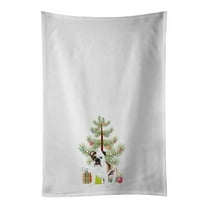 Carolines Treasures WDK3045WTKT 28 x 19 in. Unisex English Bulldog Tricolor No.3 Christmas White Dish Towels Kitchen Towel - Set of 2