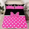 thumbnail image 2 of Erosebridal Polka Dot Bed Sheets Set Full Size, Kawaii Bowknot Bed Sheets Full, Princess Style Decor 4pcs, 2 of 7