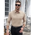 thumbnail image 6 of COOFANDY Long Sleeve Polo Shirts for Men Casual Dress Button Golf Tennis Collared Shirt with Pocket, Basic Lightweight Dry Fit Shirt for Work Travel, 6 of 8