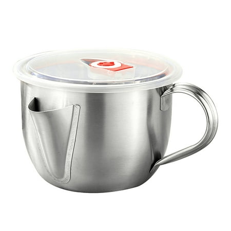 

UDIYO Oil Filter Bowl 1 Set 1000ml Oil Filter Bowl Food Grade Large Capacity Stainless Steel Oil Filter Soup Separator Strainer Bowl for Home