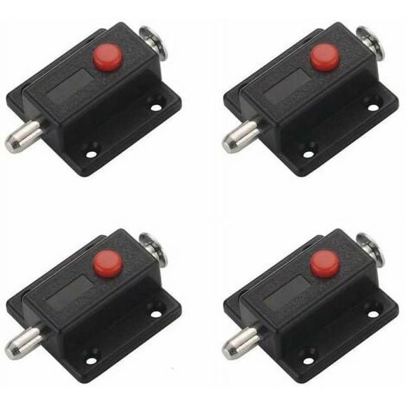 HWZWT 4pcs black inside and outside door locks wardrobe window automatic spring button security slide lock