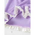 thumbnail image 6 of Fozruso Girls Set Crew Neck Bow Short Sleeve T Shirt + Denim Skirt 2 Piece Set (2 7 Years ) Girls Skirt Outfit Sets,Purple,4 Years, 6 of 7
