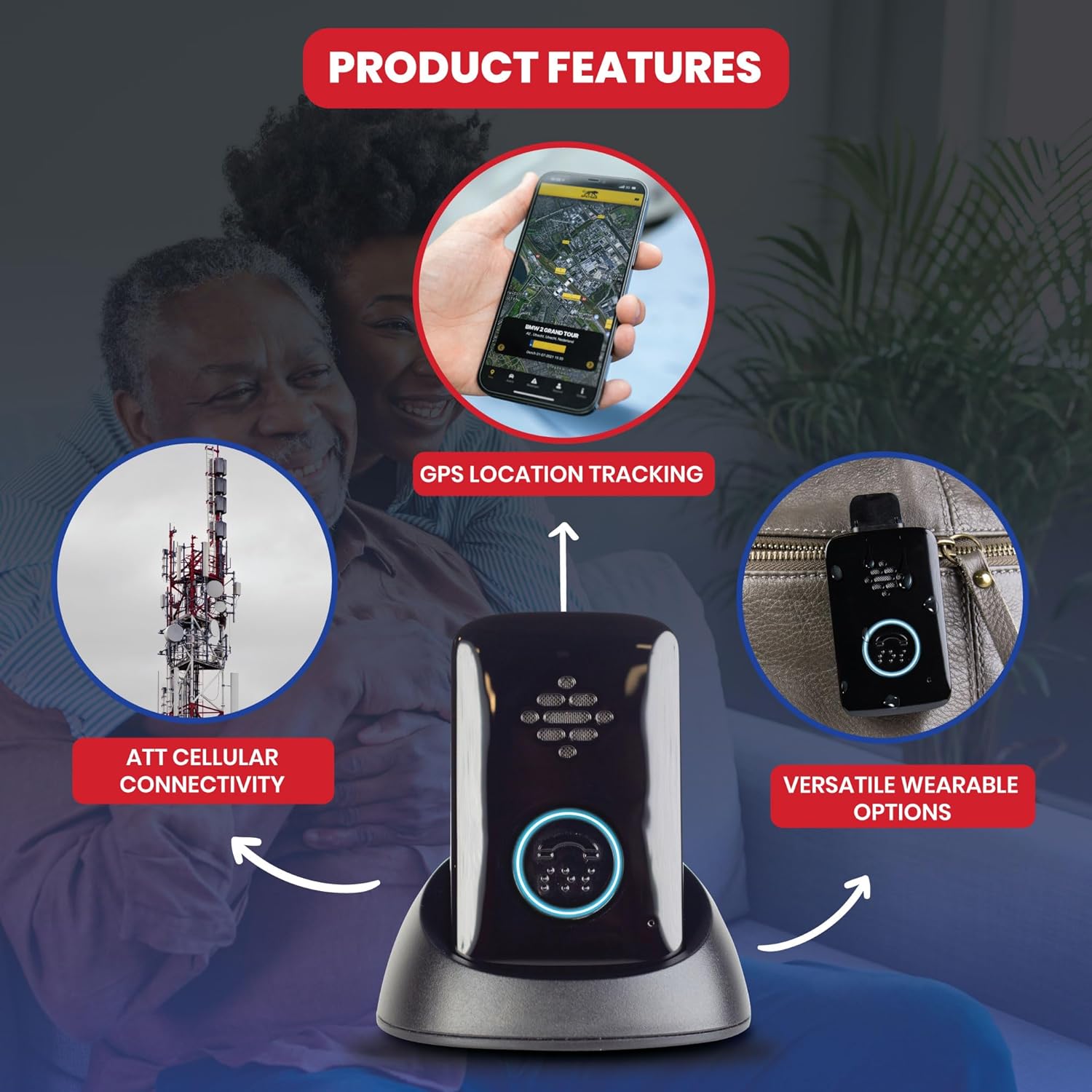 Home Wellness GPS Medical Alert Device - 24/7 Life Alert device with AT&T Cellular Connectivity, Versatile Wearable Options, Long Battery Life & Quick Charging