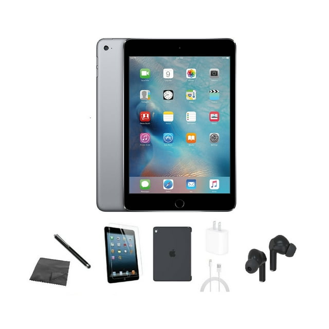 Apple iPad Mini 2 A1489 (WiFi) 16 Go Gris Cosmique Remis à Neuf avec Étui, Écouteurs Bluetooth, Verre Trempé, Stylet, Chargeur
