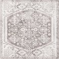 thumbnail image 1 of Unique Loom Oxford Medallion Intricate Design Rug 7'10 x 7'10 Square Gray/Ivory, 1 of 1