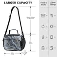 thumbnail image 3 of Gray Gardient Marble Insulated Lunch Bag Portable Cooler Bag Mommy Bag Large Capacity 6L, 3 of 9
