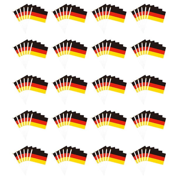 Banderas Fútbol 2024 Pequeña Alemania 100 Piezas Con Postes Poliéster