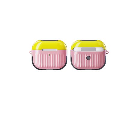 Allytech Airpods 3 2021 Case [NOT for Airpods Pro] TPU Shock-Absorbing Protective Shockproof Skin Cover Case for Apple Airpods 3rd Generation 2021 Released Pink/Yellow