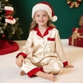 thumbnail image 6 of Family Christmas Pajamas Matching Sets Silk Satin Plus Size Casual Matching Set for Family, 6 of 11