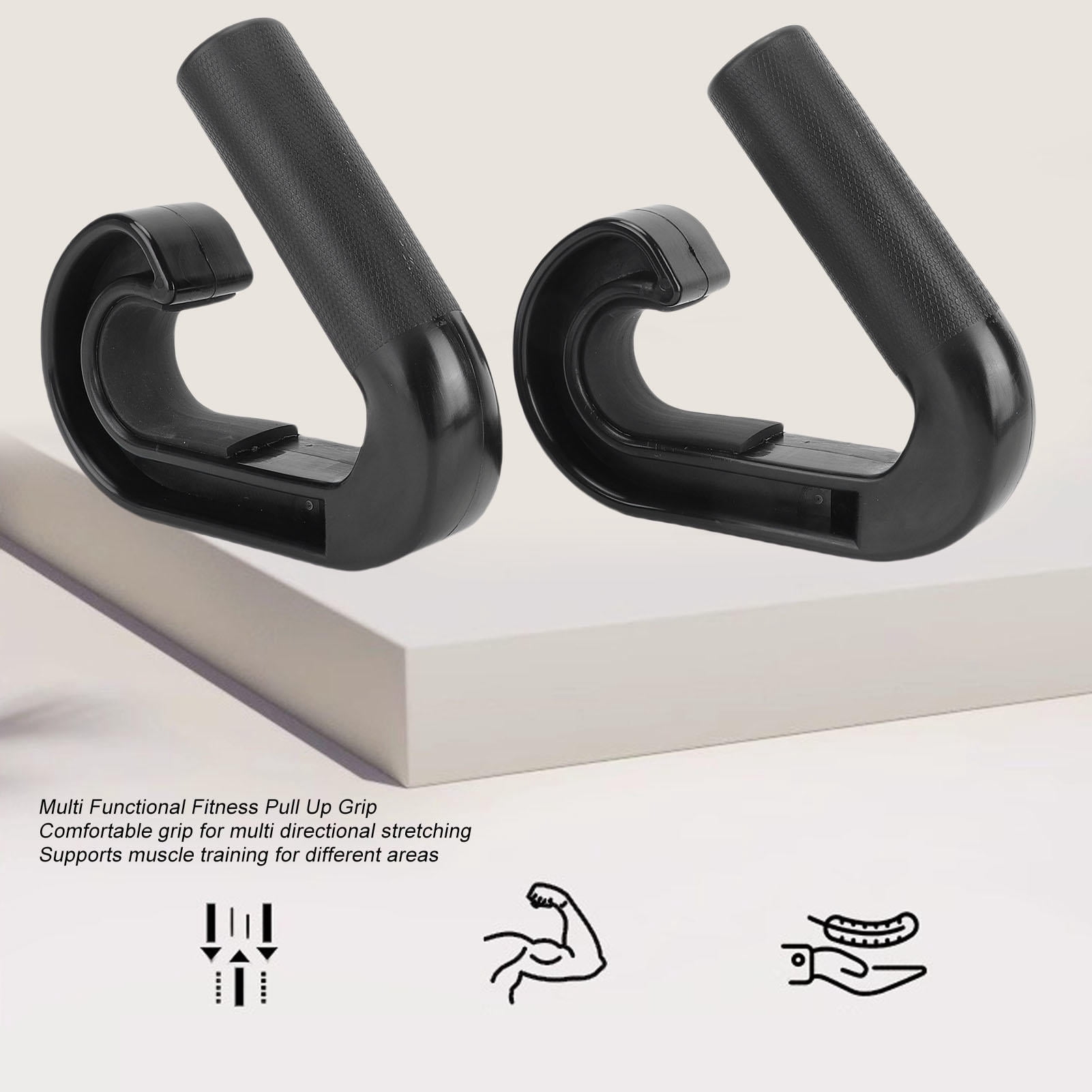 YAHHU 2-Pack Ergonomic Pull‑Up Bar Handles – Non‑Slip, Multi‑Use Hooks for Barbell, Pull‑Ups, Rows & Core Training – 6.3” Wide, 6.69” Long, 2.36” High
