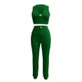 thumbnail image 6 of Sweatsuits for Women Sweatpants Set for Women Workout Sets for Women 2 Piece Women Pants Suits Womens 2 Piece Outfits Women's Fashion Two-Piece Solid Color V-Neck Tube Tank and Long Pants Casual Suit, 6 of 8
