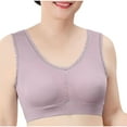 thumbnail image 4 of Xuncatan Daisy Bras for Older Women Front Closure Plus Size Bras Wireless Push Up Full Coverage Gathered Bra With Thin Cup And Adjustable Bra Soft Breathable Underwear Christmas gifts, 4 of 6
