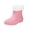 Pink, variant on Beige Women'S Short Rain Boots Waterproof Removable Lined Warm Comfortable Height Increasing Heel Outdoor Casual Fall Winter Shoes Foot Length 22.5 Cm/8.86 Inches