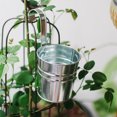 thumbnail image 5 of 2PCS Hanging Flower Pots With Hook,Metal Iron Bucket Plant Pot for Railing Fence Balcony Garden,Silver, 5 of 5