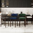 thumbnail image 5 of Memoryfield Upholstered Bar Stools Set of 4, Counter Height Barstools, Linen Fabric Curved Back, Kitchen Island & Dining Room, Green, 5 of 9