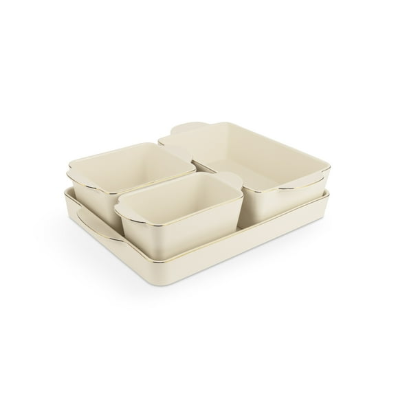 Thyme & Table Cream Ceramic Nesting Bakeware Set, 4-Piece