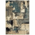 thumbnail image 1 of homeroots home decor 388211 8’ x 10’ Beige and Blue Block Indoor Area Rug, 1 of 1