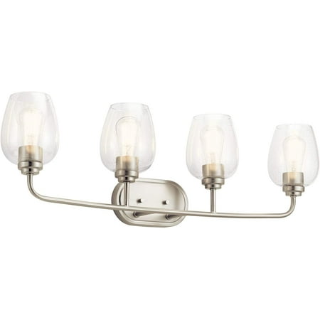 

KICHLER Valserrano 33.50 inch 4 Light Vanity Light with Clear Seeded Glass in Brushed Nickel