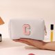 thumbnail image 5 of Neceser personalizado con inicial | Neceser pequeño y organizador de artículos de aseo para mujer | Bolsa de viaje impermeable con cremallera, 5 of 6