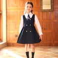 thumbnail image 2 of RTKFRFLM School Uniform&nbsp;for Girls Preppy Jumper Dress Pleated Hem Performance Pinafore Dress for Kids Girls Back to School Clothes, 2 of 7