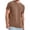 Brown, variant on Mens T Shirts Soild Color Crew Neck Basic Summer Tops Fashion Casual Front Embroidered Short Sleeve Tee Shirts