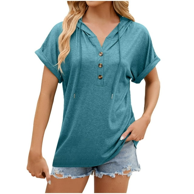 T-shirt à Capuche Uni Printemps/été pour Femmes, Col Roulé, Manches Longues, Décontracté