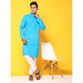 thumbnail image 5 of SKAVIJ Men's Cotton 2 Piece Outfit Casual Long Sleeve Crew Neck Button Down Shirt Beach Summer Loose Pant Sets (Large,Turquoise), 5 of 8