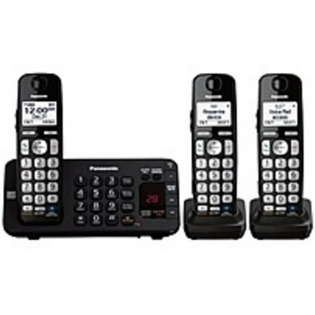 Refurbished Panasonic KX-TGE243B DECT 6.0 1.90 GHz Cordless Phone - Black - 1 x Phone Line - 3 x Handset - Speakerphone - Answering Machine - Hearing Aid Compatible -