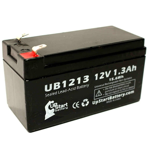 Werker WKA12-1.3F Battery Replacement - UB1213 Universal Sealed Lead Acid Battery (12V, 1.3Ah, 1300mAh, F1 Terminal, AGM, SLA) - Includes TWO F1 to F2 Terminal Adapters
