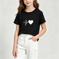 thumbnail image 2 of Pretxorve Kids Boys Girls Short Sleeve Graphic Tee Summer Heart Print Round Neck Casual Outfit Shirts 1-12Y, 2 of 5