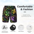 thumbnail image 6 of Picia Mardi Gras6 pattern Mens Swim Trunks with Compression Liner Stretch Beach Shorts Quick Dry with Zipper Pockets No-Chafing Board Shorts-, 6 of 9