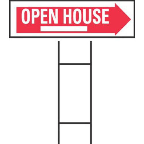 R OPEN HOUSE Arrow Shaped Signs & Stakes Add Your Name & Phone # 10x 10 Pk 