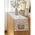 thumbnail image 5 of Table Runner 72 Inches Long for Kitchen Dining, Easter Dresser Scarf Farmhouse, Dining Table Decorations for Wedding/Parties, Retro Spring Bunny Colorful Eggs Flowers Leaves 16 x 72 In, 5 of 8