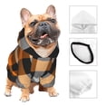 thumbnail image 3 of Fotbe Orange Plaid Print Small Dog Sweater Hoodies Pet Grey Hooded Soft Fleece Sweatshirts with Pocket Fall Winter Puppy Cat Sweaters Warm Clothes-X-Small, 3 of 7
