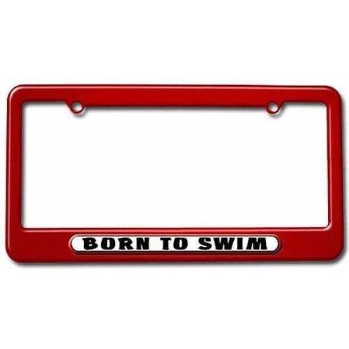 Born to Swim License Plate Tag Frame, Multiple Colors