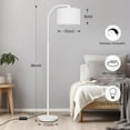 thumbnail image 2 of Floor Lamps for Living Room, White Arc Floor Lamp with Stepless Dimmer, Modern Standing Lamp with Adjustable Drum Shade, Tall Pole Lamp for Bedroom Study Room Office, 9W 3000K LED Bulb Included, 2 of 6