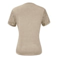 thumbnail image 5 of Razzly Women's T-Shirts Casual Short Sleeve V Neck Lace Trim Blouse Summer Fashion Tops Soft Comfortable Breathable Loose Fit Tee Shirt(Beige,2XL), 5 of 5