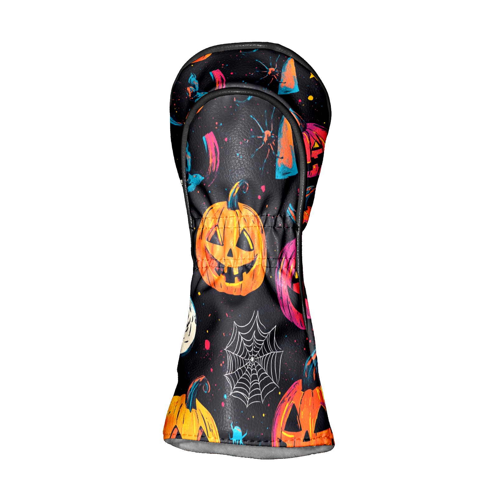 Golf Club Covers PU Leather Waterproof Head Covers for Fairway Woods Hybrids Cute Halloween Pumpkin