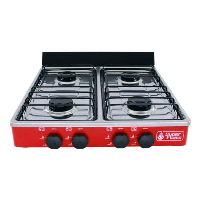 Parrilla 4Q-CA-R de 4 quemadores Super Flama Rojo
