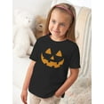 thumbnail image 4 of Jack O' Lantern Geeky Pumpkin Face Shirt Halloween Dinosaur Toddler Kids Tshirt, 4 of 6